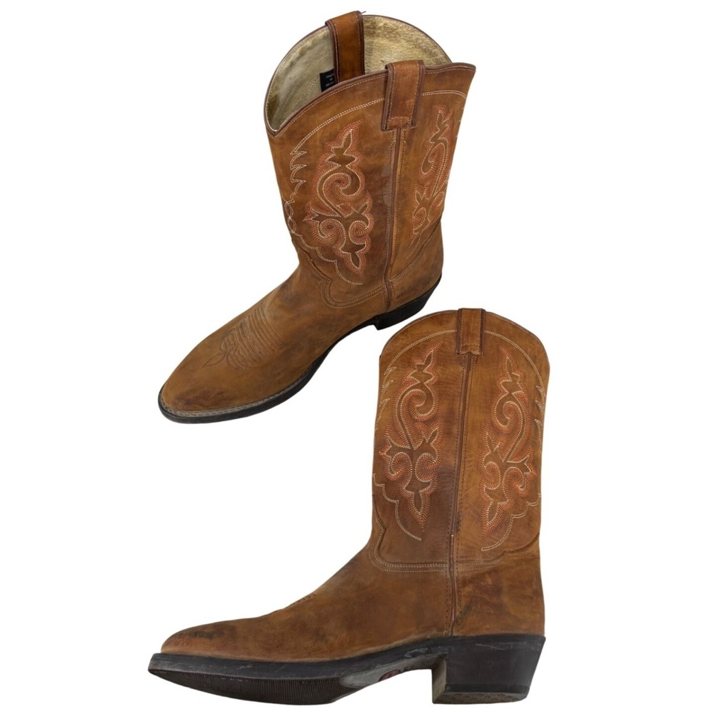 Double H Weekend Warrior Brown Leather Western Cowboy Work Boots Men's Size 13